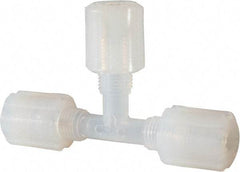 NewAge Industries - 1/4" Tube OD, PFA PTFE Plastic Compression Tube Union Tee - 500°F Max - Eagle Tool & Supply