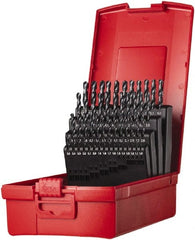 DORMER - 1 to 6mm, 118° Point, Oxide Finish, High Speed Steel Jobber Length Drill Bit Set - Eagle Tool & Supply