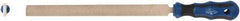 Ampco - 15" Long, Smooth Cut, Flat American-Pattern File - Double Cut, 0.81" Overall Thickness, Handle - Eagle Tool & Supply