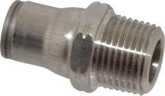 Legris - 3/8" Outside Diam, 3/8 NPT, Stainless Steel Push-to-Connect Male Connector - 435 Max psi, Tube to Male NPT Connection, FKM O-Ring - Eagle Tool & Supply