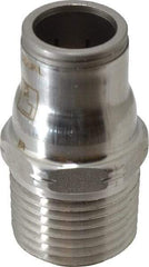 Legris - 1/2" Outside Diam, 1/2 NPT, Stainless Steel Push-to-Connect Male Connector - 435 Max psi, Tube to Male NPT Connection, FKM O-Ring - Eagle Tool & Supply