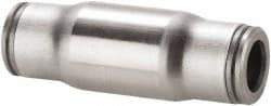 Legris - 1/2" Outside Diam, Stainless Steel Push-to-Connect Tube Union - 435 Max psi, Tube to Tube Connection, FKM O-Ring - Eagle Tool & Supply
