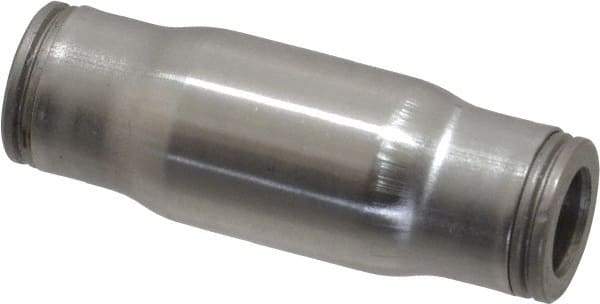 Legris - 1/4" Outside Diam, Stainless Steel Push-to-Connect Tube Union - 435 Max psi, Tube to Tube Connection, FKM O-Ring - Eagle Tool & Supply