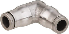 Legris - 12mm Outside Diam, Stainless Steel Push-to-Connect Tube Union Elbow - 435 Max psi, Tube to Tube Connection, FKM O-Ring - Eagle Tool & Supply