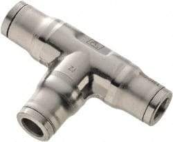 Legris - 5/32" Outside Diam, Stainless Steel Push-to-Connect Union Tee - 435 Max psi, Tube to Tube Connection, FKM O-Ring - Eagle Tool & Supply