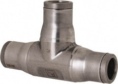 Legris - 3/8" Outside Diam, Stainless Steel Push-to-Connect Union Tee - 435 Max psi, Tube to Tube Connection, FKM O-Ring - Eagle Tool & Supply