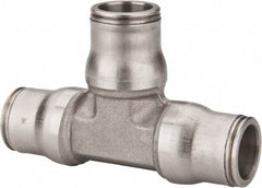 Legris - 1/2" Outside Diam, Stainless Steel Push-to-Connect Union Tee - 435 Max psi, Tube to Tube Connection, FKM O-Ring - Eagle Tool & Supply