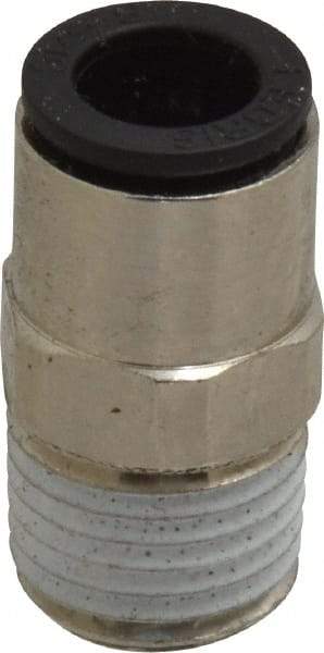 Legris - 5/16" Outside Diam, 1/4 NPT, Nickel Plated Brass Push-to-Connect Tube Male Connector - 290 Max psi - Eagle Tool & Supply