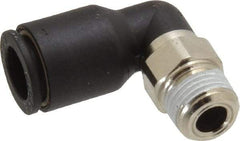 Legris - 5/16" OD, 1/4 NPT, Nylon/Nickel Plated Brass Push-to-Connect Male Elbow - 290 Max psi - Eagle Tool & Supply