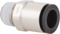 Legris - 3/8" Outside Diam, 1/4 NPT, Nickel Plated Brass Push-to-Connect Tube Male Connector - 290 Max psi - Eagle Tool & Supply