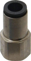 Legris - 1/4" Outside Diam, 1/8 NPT, Nickel Plated Brass Push-to-Connect Tube Female Connector - 290 Max psi - Eagle Tool & Supply