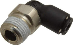 Legris - 1/8" OD, 1/8 NPT, Nylon/Nickel Plated Brass Push-to-Connect Male Elbow - 290 Max psi - Eagle Tool & Supply