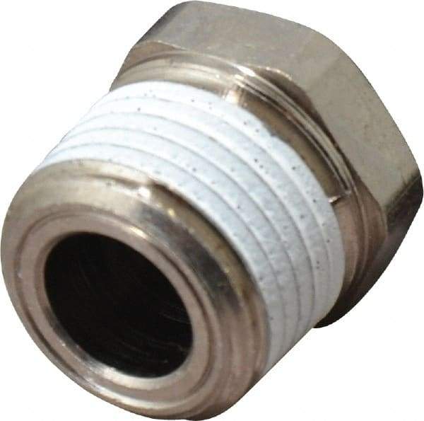 Legris - 3/8" OD, 1/2 NPT, Nylon/Nickel Plated Brass Push-to-Connect Male Branch Tee - 290 Max psi - Eagle Tool & Supply