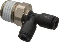 Legris - 5/32" OD, 1/4 NPT, Nylon/Nickel Plated Brass Push-to-Connect Male Run Tee - 290 Max psi - Eagle Tool & Supply