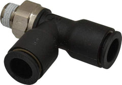 Legris - 3/8" OD, 1/8 NPT, Nylon/Nickel Plated Brass Push-to-Connect Male Run Tee - 290 Max psi - Eagle Tool & Supply