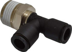 Legris - 3/8" OD, 1/2 NPT, Nylon/Nickel Plated Brass Push-to-Connect Male Run Tee - 290 Max psi - Eagle Tool & Supply