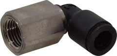 Legris - 1/4" OD, 1/8 NPT, Nylon/Nickel Plated Brass Push-to-Connect Female Elbow - 290 Max psi - Eagle Tool & Supply