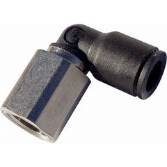 Legris - Plastic Push-To-Connect Tube Fittings Type: Female Elbow Tube Outside Diameter (Inch): 3/8 - Eagle Tool & Supply