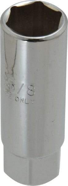 Proto - 5/8", 3/8" Drive, Spark Plug Hand Socket - 6 Points, 2-1/2" OAL, Chrome Finish - Eagle Tool & Supply