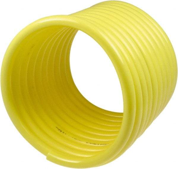 Coilhose Pneumatics - 3/4" ID, 100' Long, Yellow Nylon Coiled & Self Storing Hose - 120 Max psi, No Fittings - Eagle Tool & Supply