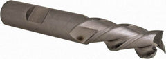 Cleveland - 1/2", 1-1/4" LOC, 1/2" Shank Diam, 3-1/4" OAL, 3 Flute, Powdered Metal Square End Mill - Single End, Uncoated, Spiral Flute, 42° Helix, Centercutting, Left Hand Cut, Left Hand Flute, Series PM-539L - Eagle Tool & Supply