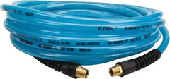 Coilhose Pneumatics - 3/8" ID, 3/8 Thread, 25' Long, Transparent Blue Polyurethane Coiled & Self Storing Hose - 200 Max psi, Male Rigid x Male Rigid - Eagle Tool & Supply