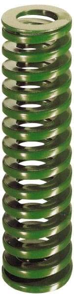 Dayton Lamina - 2-1/2" Hole Diam, 1-1/2" Rod Diam, 6" Free Length, Green Die Spring - 47.6 Lb Max Deflection, 2.39" Max Deflection, Light Duty, Chromium Vanadium Steel - Eagle Tool & Supply