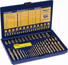 Irwin Hanson - 35 Piece Spiral Flute Screw Extractor & Drill Set - Screw Range 1/8 to 1/2" - Eagle Tool & Supply