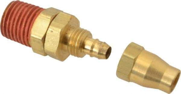 Coilhose Pneumatics - 1/4 NPT, Brass Reusable Hose Male Swivel Fitting - 0.16" Hose ID x 1/4" Hose OD - Eagle Tool & Supply