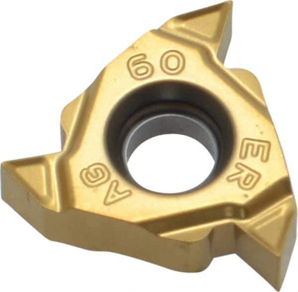 Seco - 16ER External Right Hand 48-8 Partial Profile 60° Laydown Threading Insert - Grade CP500, TiAlN/TiN Coated Carbide - Eagle Tool & Supply