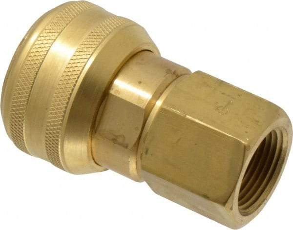 Coilhose Pneumatics - 3/4 Female NPT Industrial Pneumatic Hose Coupler - Brass, 3/4" Body Diam - Eagle Tool & Supply