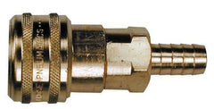 Coilhose Pneumatics - Lock-On Hose Barb Industrial Pneumatic Hose Coupler - Brass, 1/2" Body Diam, 1/2" Hose ID - Eagle Tool & Supply