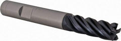Iscar - 3/8" Diam, 5 Flute Solid Carbide Roughing & Finishing Corner Chamfer End Mill - TiAlN Finish, 3" OAL, 3/8" Shank Diam, Weldon Shank, 38° Helix, Non-Centercutting - Eagle Tool & Supply
