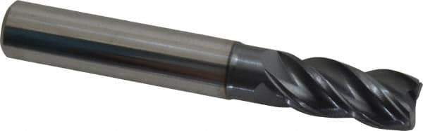 Iscar - 1/2", 4 Flute, Solid Carbide, Corner Chamfer End Mill - 3-1/2" OAL, 1" LOC - Eagle Tool & Supply