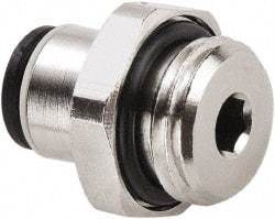 Legris - 6mm Outside Diam, M5 x 0.8 Metric, Nickel Plated Brass Push-to-Connect Tube Male Connector - 290 Max psi - Eagle Tool & Supply