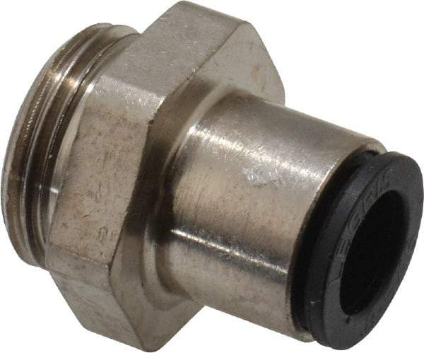 Legris - 8mm Outside Diam, 3/8 BSPP, Nickel Plated Brass Push-to-Connect Tube Male Connector - 290 Max psi - Eagle Tool & Supply