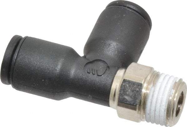 Legris - 6mm OD, 1/8 BSPT, Nylon/Nickel Plated Brass Push-to-Connect Male Run Tee - 290 Max psi - Eagle Tool & Supply