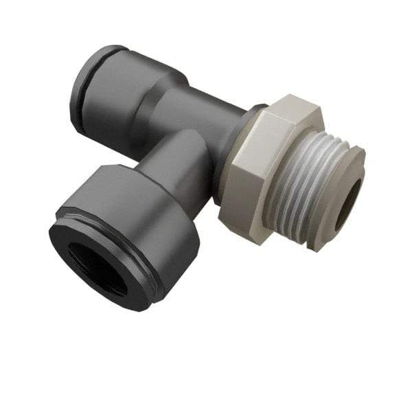 Legris - 10mm OD, 1/4 BSPT, Nylon/Nickel Plated Brass Push-to-Connect Male Run Tee - 290 Max psi - Eagle Tool & Supply