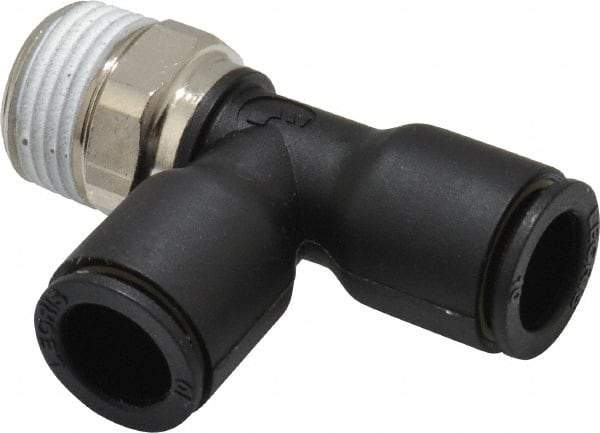 Legris - 10mm OD, 3/8 BSPT, Nylon/Nickel Plated Brass Push-to-Connect Male Run Tee - 290 Max psi - Eagle Tool & Supply