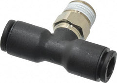 Legris - 6mm OD, 1/8 BSPT, Nylon/Nickel Plated Brass Push-to-Connect Male Branch Tee - 290 Max psi - Eagle Tool & Supply