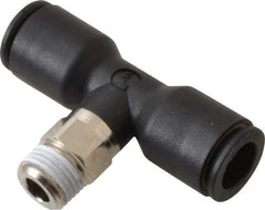 Legris - 5/16" OD, 1/8 BSPT, Nylon/Nickel Plated Brass Push-to-Connect Male Branch Tee - 290 Max psi - Eagle Tool & Supply