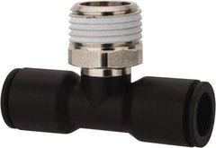 Legris - 12mm OD, 1/2 BSPT, Nylon/Nickel Plated Brass Push-to-Connect Male Branch Tee - 290 Max psi - Eagle Tool & Supply