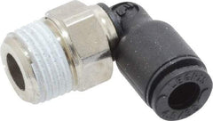 Legris - 5/32" OD, 1/8 BSPT, Nylon/Nickel Plated Brass Push-to-Connect Male Elbow - 290 Max psi - Eagle Tool & Supply