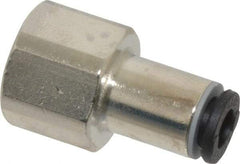Legris - 4mm Outside Diam, 1/8 BSPP, Nickel Plated Brass Push-to-Connect Tube Female Connector - 290 Max psi - Eagle Tool & Supply