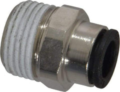 Legris - 5/16" Outside Diam, 3/8 BSPT, Nickel Plated Brass Push-to-Connect Tube Male Connector - 290 Max psi - Eagle Tool & Supply