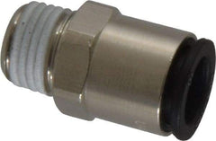 Legris - 10mm Outside Diam, 1/4 BSPT, Nickel Plated Brass Push-to-Connect Tube Male Connector - 290 Max psi - Eagle Tool & Supply