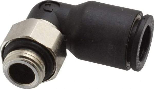 Legris - 8mm OD, 1/8 BSPP, Nylon/Nickel Plated Brass Push-to-Connect Male Elbow - 290 Max psi - Eagle Tool & Supply
