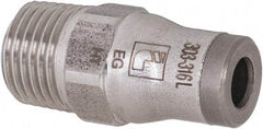 Legris - 4mm Outside Diam, 1/8 BSPT, Stainless Steel Push-to-Connect Male Connector - 435 Max psi, Tube to Male BSPT Connection, FKM O-Ring - Eagle Tool & Supply