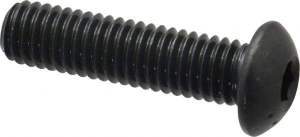 Made in USA - 3/8-16 UNC Hex Socket Drive, Button Screw - Alloy Steel, Black Oxide Finish, Fully Threaded, 1-1/2" Length Under Head - Eagle Tool & Supply