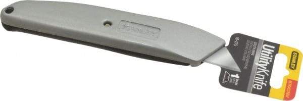 Stanley - Retractable Utility Knife - 2-7/16" Blade, Grey Zinc/Plastic Handle, 1 Blade Included - Eagle Tool & Supply